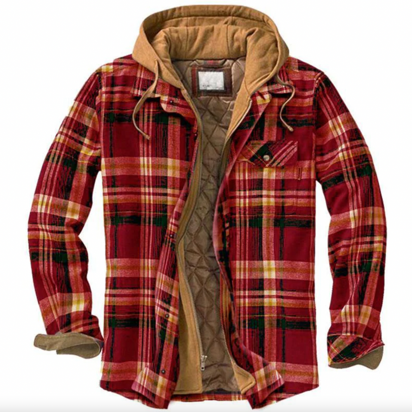 NINO - Karierte Männerjacke mit Kapuze für den Herbst und Winter