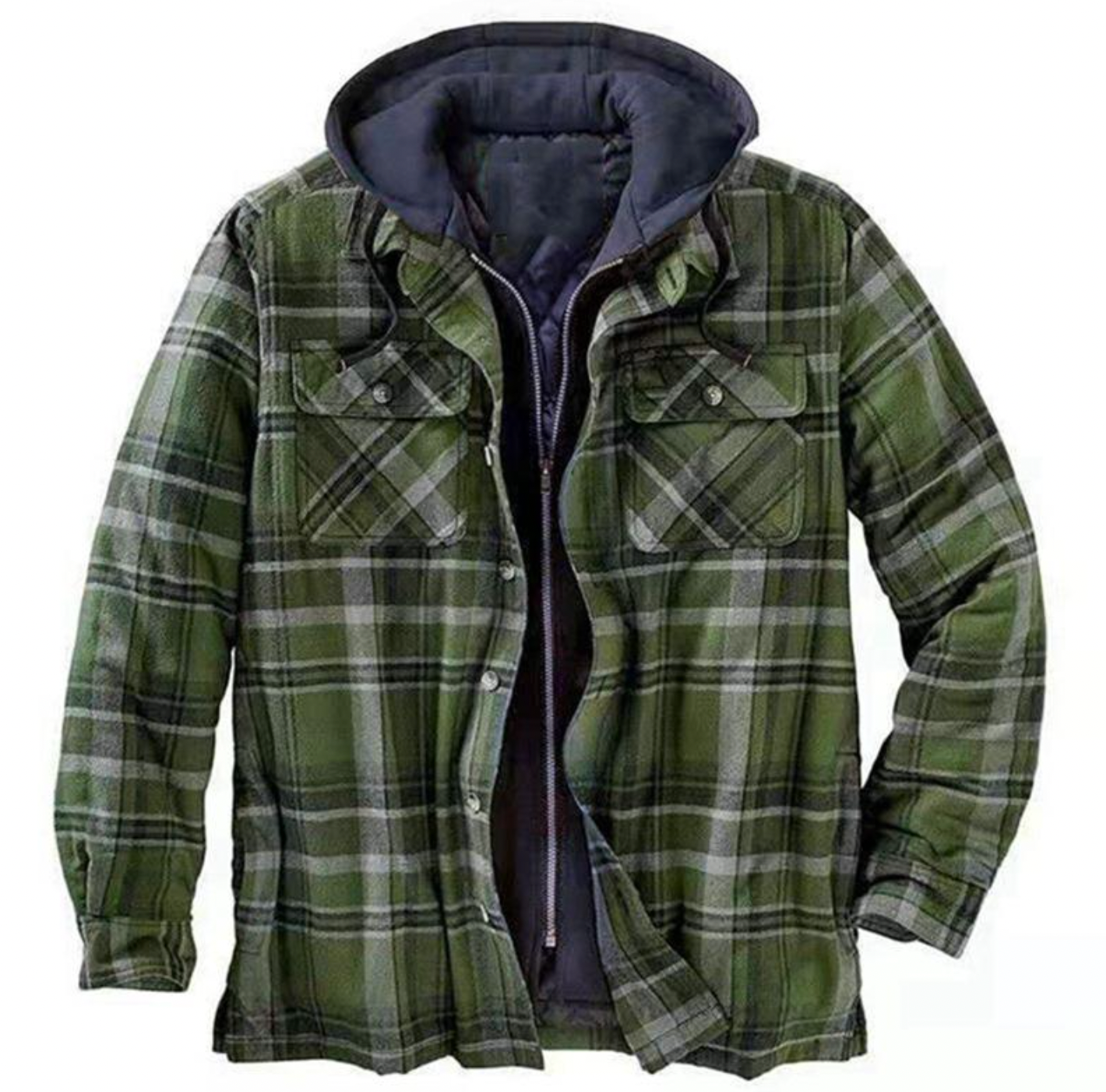 DANI - Karierte Männerjacke mit Kapuze für den Herbst und Winter