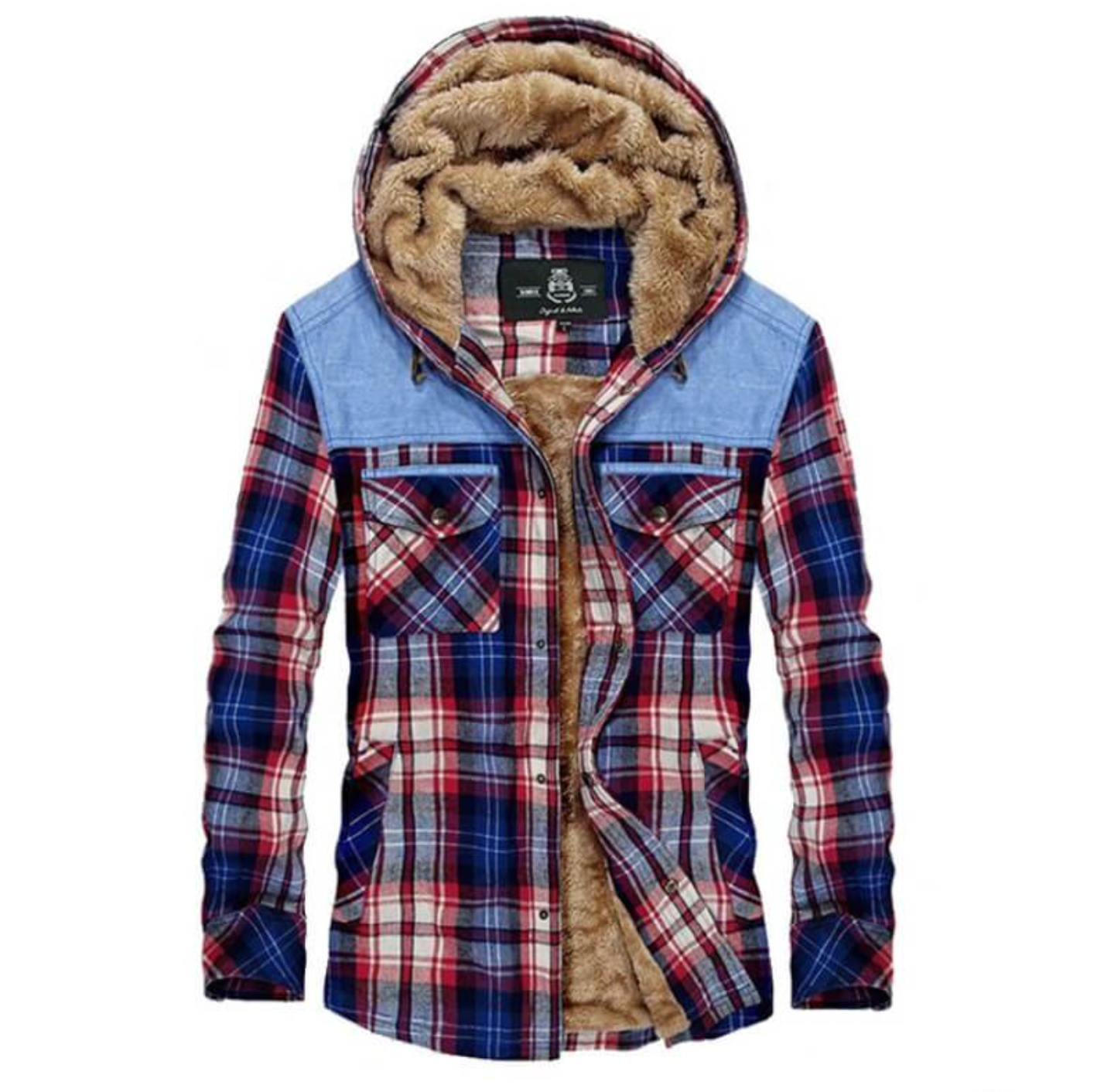 MANU - Karierte Männerjacke mit Kapuze für den Herbst und Winter