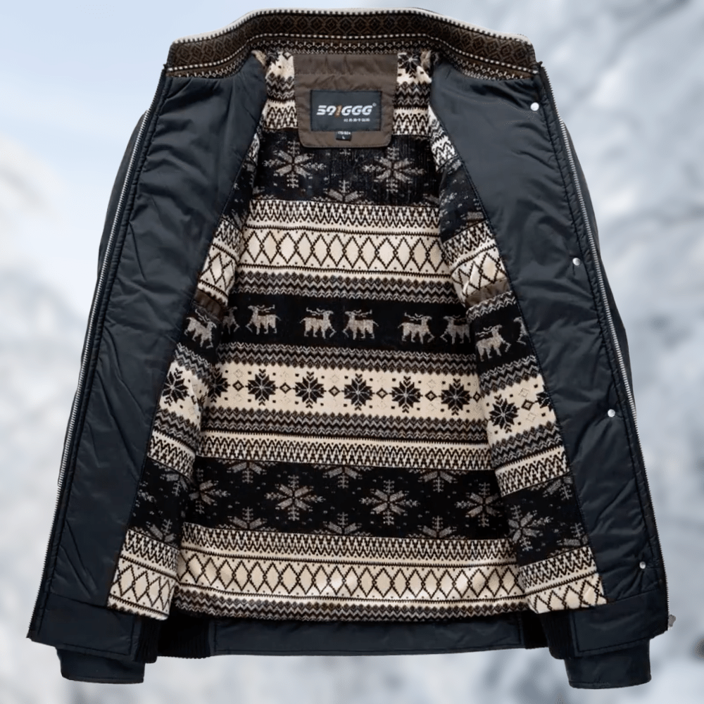 OSCAR - Die kuschelig warme Jacke mit elegantem Innen-Print